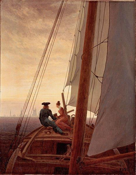 Caspar David Friedrich On a Sailing Ship Germany oil painting art